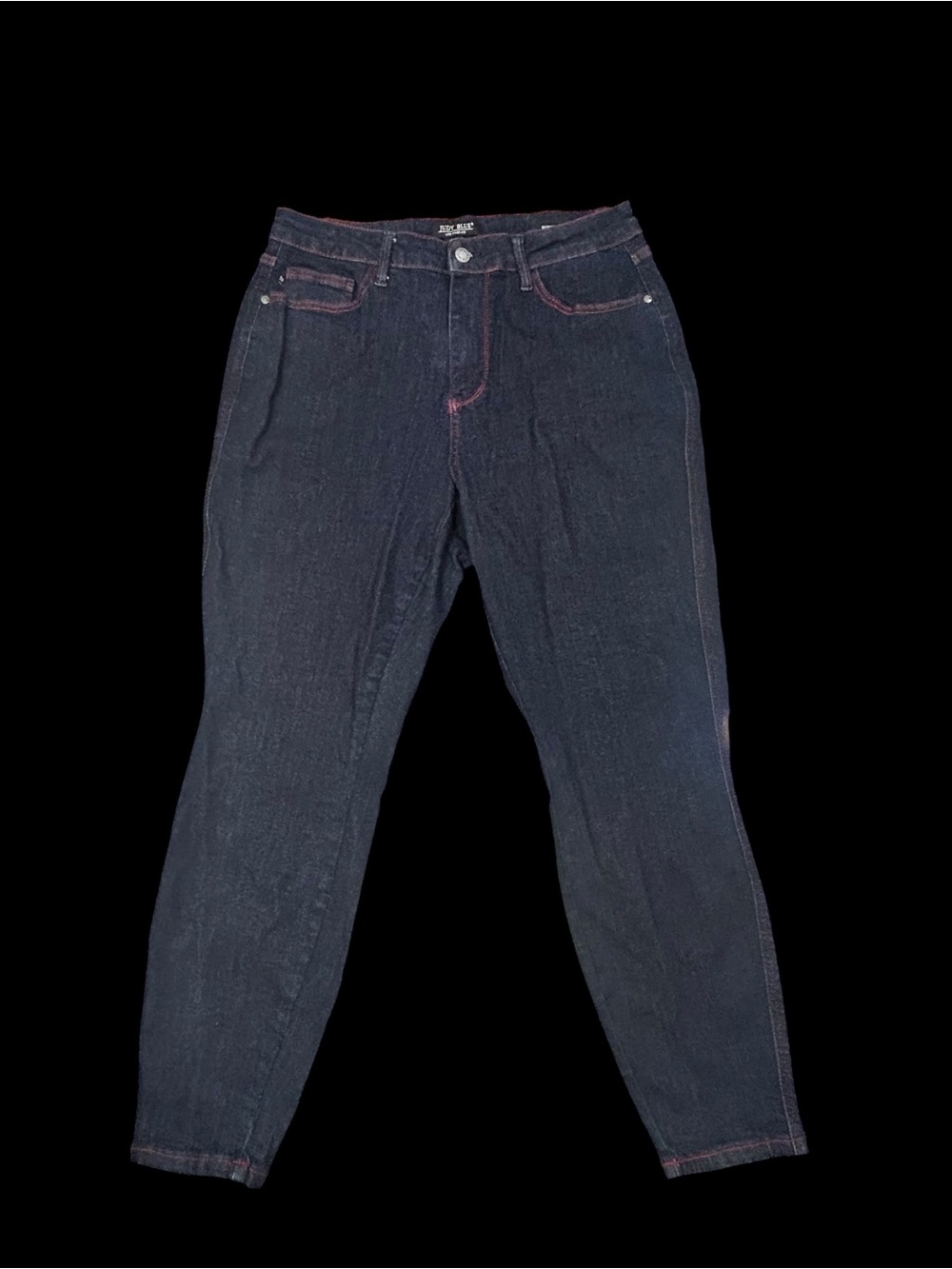 Judy Blue Heart Pocket Skinny Fit Dark Indigo Women’s Jeans Red Stitching 16W